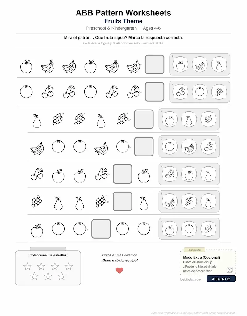 Patrón ABB para Preescolar – Actividad Imprimible Gratis 2 svg%3E