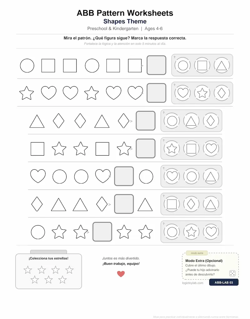 Patrón ABB para Preescolar – Actividad Imprimible Gratis 3 svg%3E