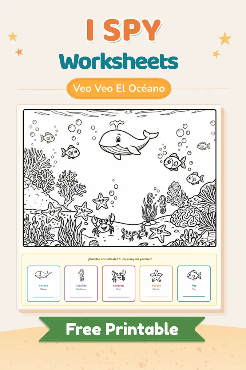 Veo Veo: El Océano – Juego de Observación Imprimible Gratis