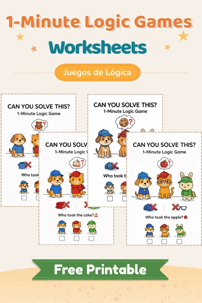 juegos logica detective coleccion preescolar imprimible gratis