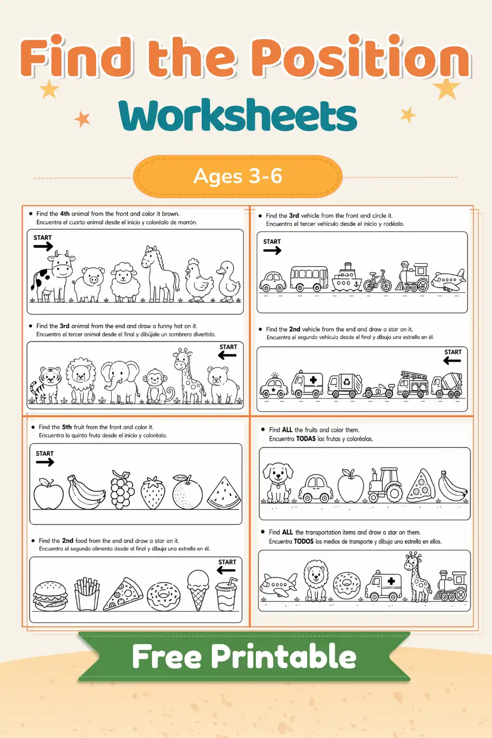 Find the Position Worksheets for Preschool (Ages 3–6) – Free Printable Spatial Reasoning Activities in English & Spanish 2 Find the Position Worksheets for Preschool (Ages 3–6) – Free Printable Spatial Reasoning Activities in English & Spanish